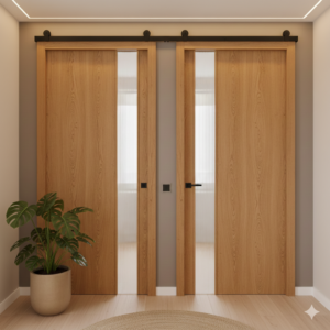 Warm minimalism la uși glisante: texturi tactile și culori pământii care fac casa să respire în 2026